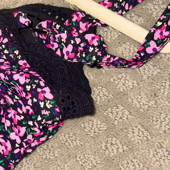 Floral Mini Dress In Pink/Black- SKY TO MOON - Picture 7 of 9